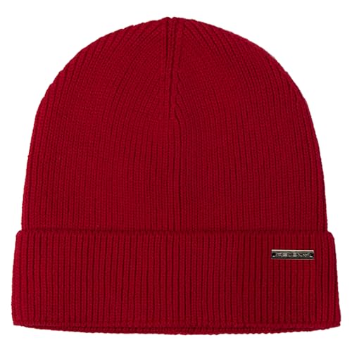 Revony 100% Cotton Men’s Skull Beanie – Soft, Structured, Everyday Comfort - color: Red