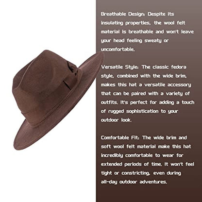Wide Brim Felt Fedora Hat Halloween Cosplay Props Costume Accessory Panama Outback Hat for Men Women