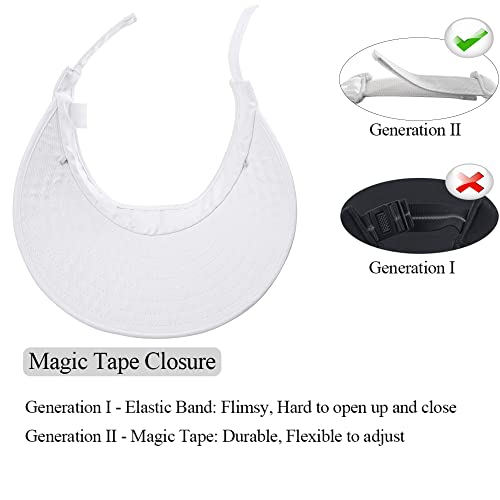 Sun Visor Hats Women Large Brim Summer UV Protection Beach Cap - color: White