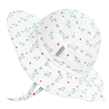 JAN & JUL Adjustable Cotton Floppy Sun Hat with 50+ UPF Protection for Boys - color: Dachshund, size: 5-12 Years