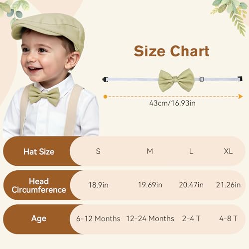 American Trends Baby Boy Newsboy Cap 2 Pack with Bow Tie - color: Navy Blue, size: 1-2T