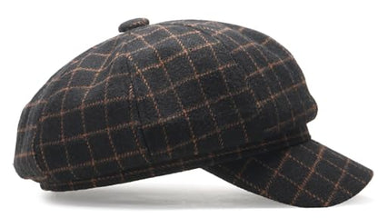 Newsboy Caps for Women Classic Beret Hats Autumn Winter Cap - color: E-black