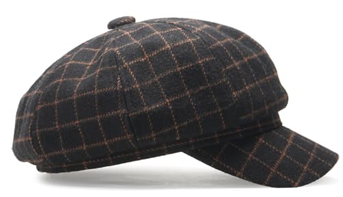 Newsboy Caps for Women Classic Beret Hats Autumn Winter Cap - color: E-black