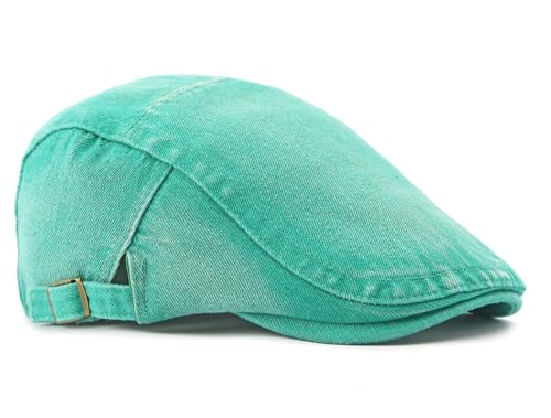 Cotton Newsboy Cap,Breathable Ivy Gatsby Cabbie Beret Hat for Men's Women Driving Hunting Golf - color: Denim Lake Blue