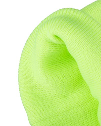 Levi's Mens All-Season Hero Beanie Soft Knit Cuffed Winter Hat, Warm & Comfortable Everyday Style - color: Neon Yellow Solid