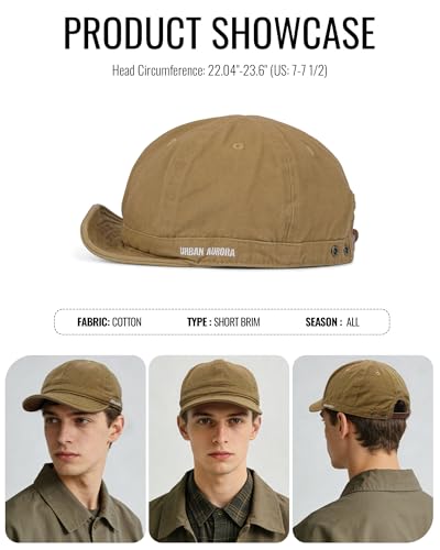 CLAPE Short Brim Hats for Men, Low Profile Soft Cotton Unstructured Dad Hat - color: Dy06-beige
