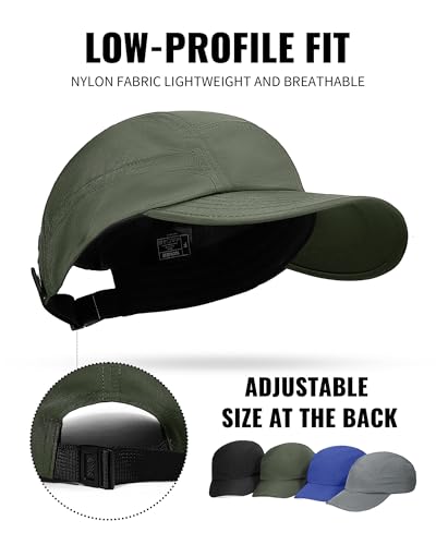 Croogo 5 Panel Running Hat Quick Dry Baseball Cap Sun UV Sports Outdoor Cap - color: Wbbc3-green