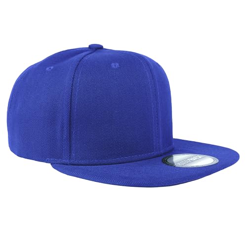 Gelante Plain Blank Flat Brim Adjustable Snapback Baseball Caps LOT 6 Pack - color: Royal