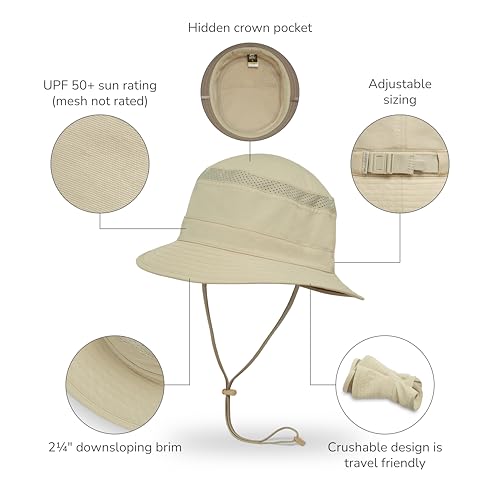 Sunday Afternoons Solar Bucket Hat UPF 50+ Outdoor Hat - color: Quarry, size: X-Large