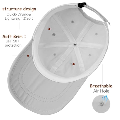 ZOORON Soft Brim Baseball Cap Low Profile Unstructured Dad Hat, Adjustable Washer Friendly Sport Hats for Golf Running - color: 1pack-light Gray