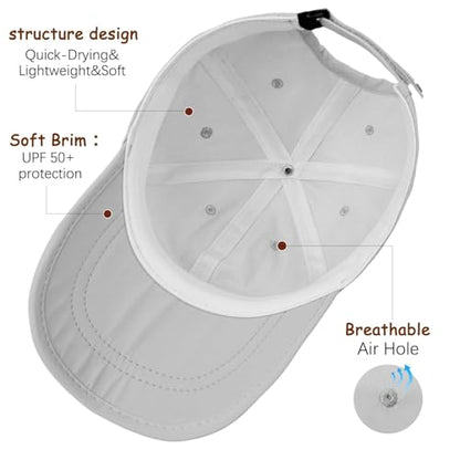 ZOORON Soft Brim Baseball Cap Low Profile Unstructured Dad Hat, Adjustable Washer Friendly Sport Hats for Golf Running - color: 1pack-light Gray
