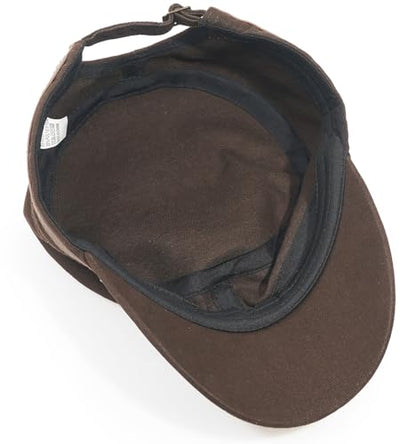 Men Flat Top Hat Cadet Army Cap Twill Cotton Baseball Military Cap - color: Coffee