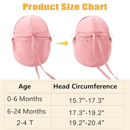 Baby Sun Hat with Breathable Mesh, UPF 50+ Boys Girls Toddler Swim - color: White + Pink, size: 0-6 Months
