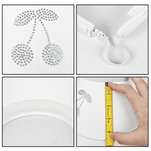 Sun Visors Hats Women Rhinestone Butterfly Wide Brim Hat Adjustable Golf Tennis Beach Sports Caps - color: Cherry-whtie