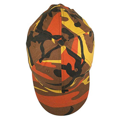 Gelante Baseball Cap Dad Hat 100% Cotton Polo Style Plain Blank Adjustable Size. - color: Orange Camo