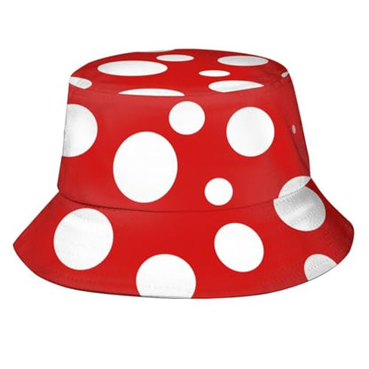 Bucket Hat Funny Duck Fisherman Hat Travel Beach Sun Hat Outdoor Cap for Men Women Adults - color: Mushroom Dots