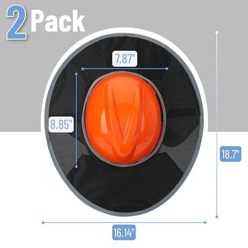 UNCO- Hard Hat Sun Shield, Full & Standard Brim Mesh Sunshade High Visibility Reflective, - color: Blue and Black, size: 2 Pack