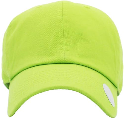 KBETHOS® Classic Washed Cotton Baseball Cap - color: Lime