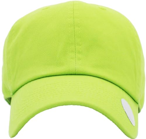 KBETHOS® Classic Washed Cotton Baseball Cap - color: Lime