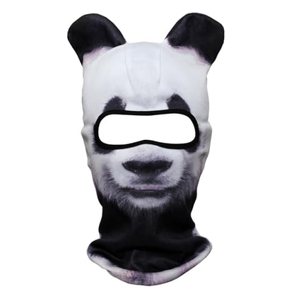 WTACTFUL 3D Animal Ears Balaclava, Breathable Face Mask for Halloween - color: Panda Meb-01