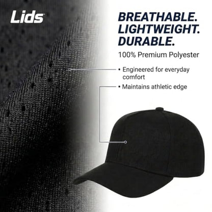 Lids Blank Hook Shot A-Frame Adjustable Snapback Hat – Breathable Mesh & Lightweight | Curved Bill | One Size Fits Most - color: Black