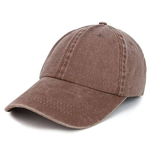 Trendy Apparel Shop Low Profile Unstructured Pigment Dyed Cotton Twill Baseball Cap - color: Chocolate