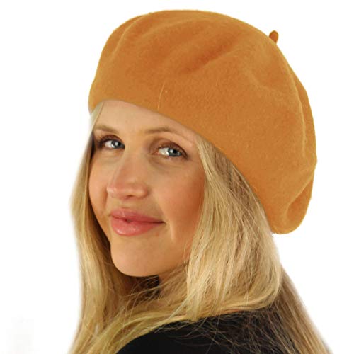 Classic Winter 100% Wool Warm French Art Basque Beret Tam Beanie Hat Cap - color: Timber