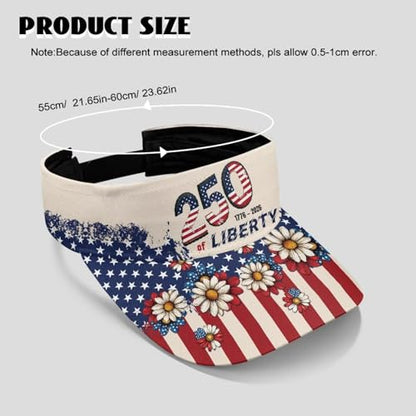 Cool Styles Sun Visor Hats 21.65~23.62 inches Adjustable Open-Top caps Quick-Dry Visor Cap - color: 250 Years Usa