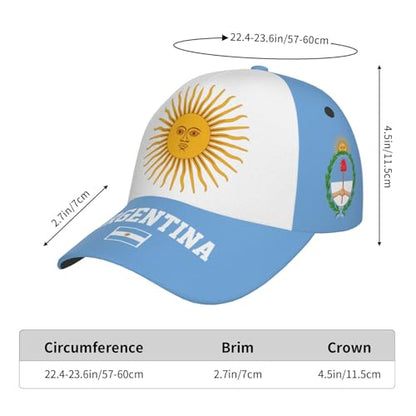 National Flags Baseball Cap for Men Women, Adjustable Trucker Hat Sun Visor Caps, Outdoor Dad Cap Patriotic Hat - color: Argentinian Flag
