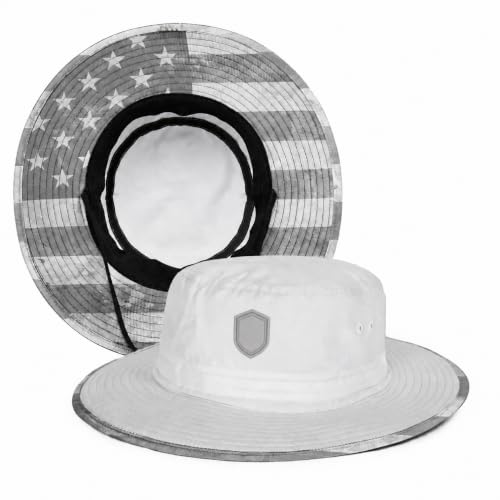 Soul of Adventure Bucket Hat | UV 50+ for Adults | Sun Protection with Adjustable Fit, Moisture-Wicking Fabric - color: Ghost American Flag