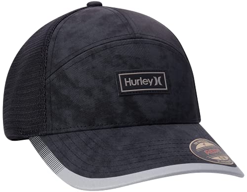 Hurley Men's Baseball Cap - Mission Curved Brim Fitted Trucker Hat - color: Black, size: Medium