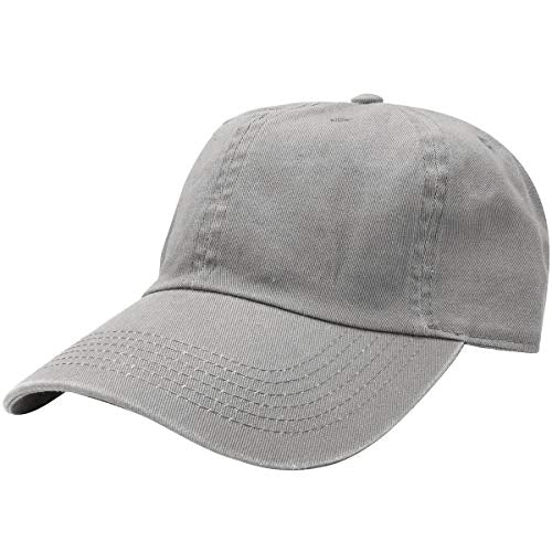 Falari Classic Baseball Cap Dad Hat 100% Cotton Soft Adjustable Size - color: Grey
