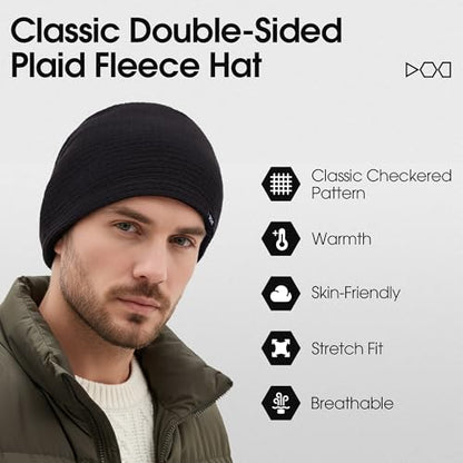 AUSFLUG Slouchy Beanie for Men Women Warm Lightweight Hard Hat Liner - color: Black