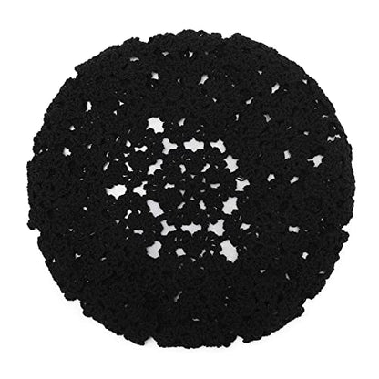 ZLYC Women Cotton Slouchy Crochet Beret Handmade Cutout Floral Beanie Hat - color: Floral Black