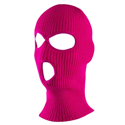 Super Z Outlet Knit Sew Acrylic Outdoor Full Face Cover Thermal Ski Mask One Size Fits Most - color: Hot Pink