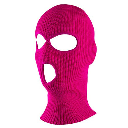 Super Z Outlet Knit Sew Acrylic Outdoor Full Face Cover Thermal Ski Mask One Size Fits Most - color: Hot Pink