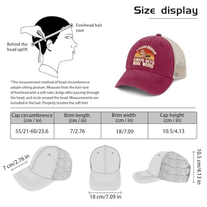 A Clean Beaver Always Gets More Wood Trucker Hats - Women's & Men's Funny Dad Hats - Perfect Birthday Gifts - color: Pink