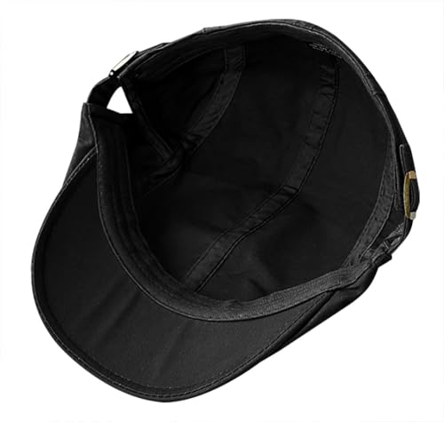 Initlove Mens Newsboy Cap Cotton Ivy Hat Beret Hats for Driving - color: Black