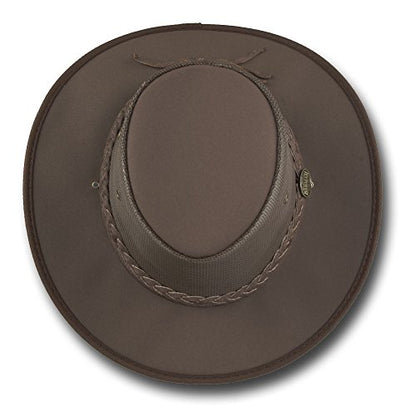 Mesh Drover Cotton Canvas Hat by Barmah - color: Dark Brown, size: Medium