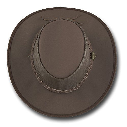 Mesh Drover Cotton Canvas Hat by Barmah - color: Dark Brown, size: XX-Large