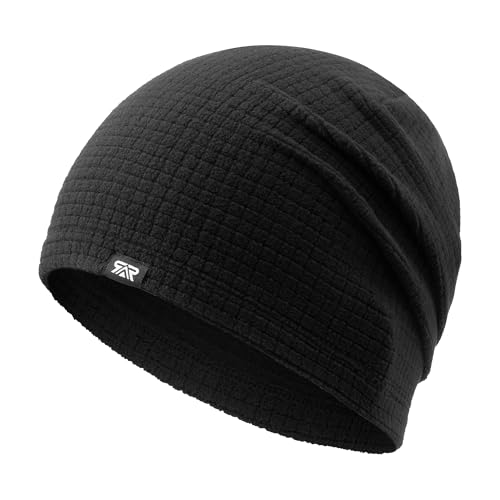 AUSFLUG Slouchy Beanie for Men Women Warm Lightweight Hard Hat Liner - color: Black
