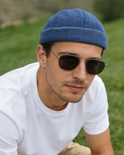 CLAPE Watch Cap Work Beanie Corduroy Docker Leon Brimless Hat Rolled Cuff Harbour Hat - color: Ct60-dark Blue