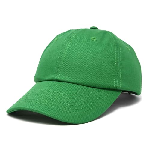 DALIX Baseball Cap Dad Hat Plain Men Women Cotton Adjustable Blank Unstructured Soft - color: Kelly Green