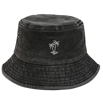 Unisex Bucket Hat Summer UPF 50+ Sun Protection Outdoor Beach Fishing Travel Hiking Hat - color: Coconut Tree