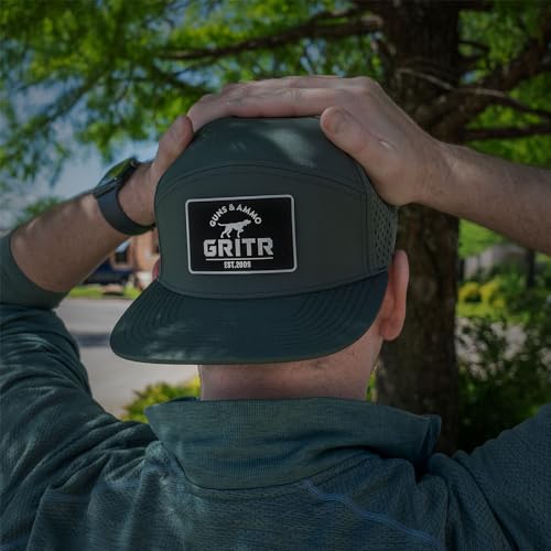 GRITR Trucker Hat - Baseball Cap for Men & Women - color: Steel Green, style: Flat-bill Visor