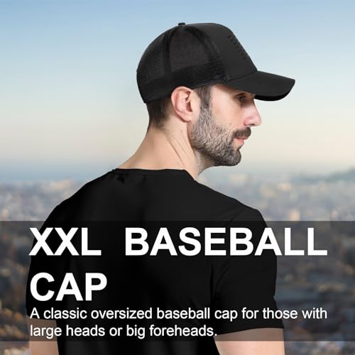 Oversize XXL American Flag Trucker Hat - color: Black, size: XX-Large
