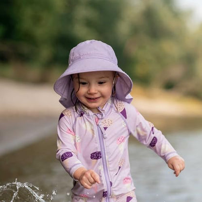 JAN & JUL Summer Adventure Wide Brim 50+ UPF Quick-Dry Sun-Hats for Kids - color: Lavender, size: 5-12 Years
