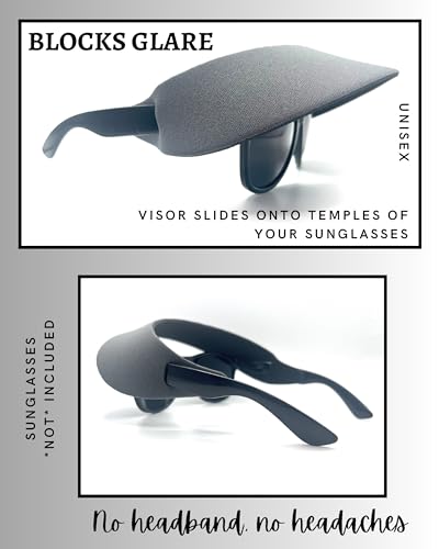 Visor ATTACHES to Sunglasses, EVA Foam, Unisex - color: Grey / Black / Black Set