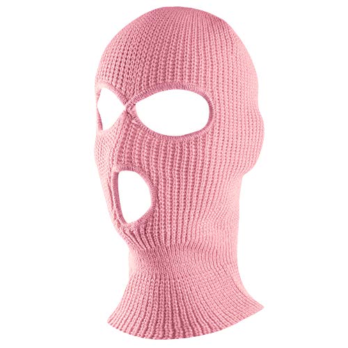 Super Z Outlet Knit Sew Acrylic Outdoor Full Face Cover Thermal Ski Mask One Size Fits Most - color: Pink
