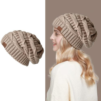Women's Knitted Angora Wool Hat for Autumn and Winter Warm and Stylish with Rolled Brim and Slanted Rhinestones Cap - color: Z-camel-n
